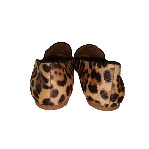 J. Crew Loafers Women's Brown Black Calf Fur Leopard Print Flats Shoes sz 8 - Picture 7 of 11